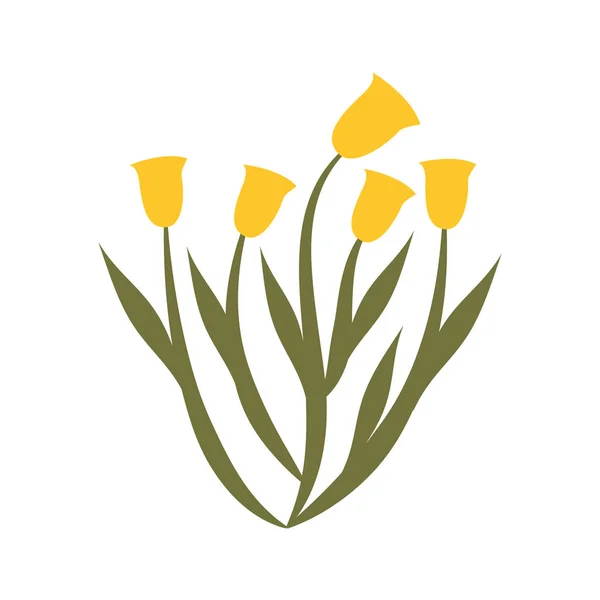 Mignon jardin de fleurs icône isolée — Image vectorielle