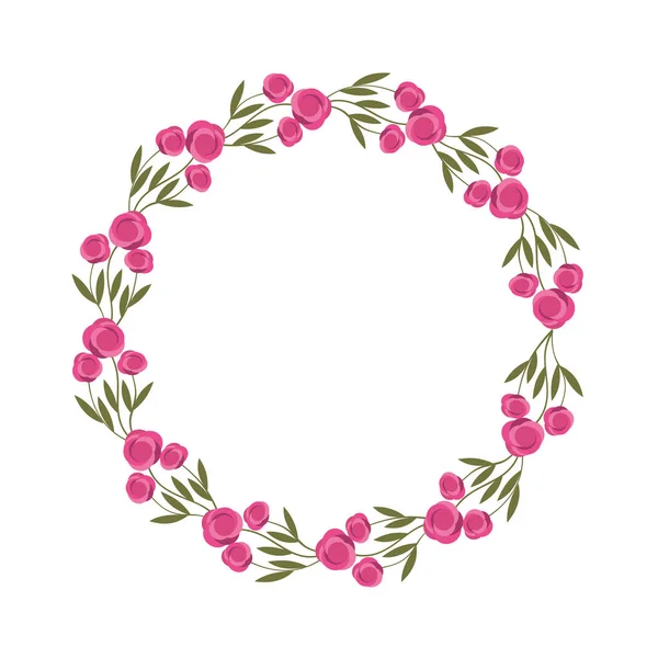 Decoratieve bloemen kroon-pictogram — Stockvector