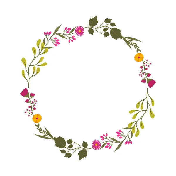 Icône couronne florale décorative — Image vectorielle