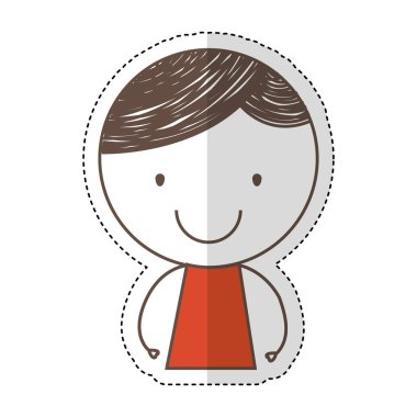 sevimli küçük çocuk çizim karakter