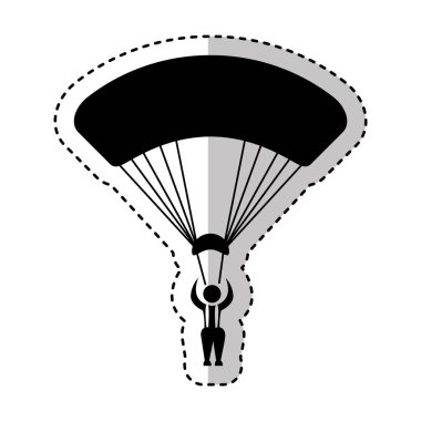 Paraşütçü siluet uçan simgesi