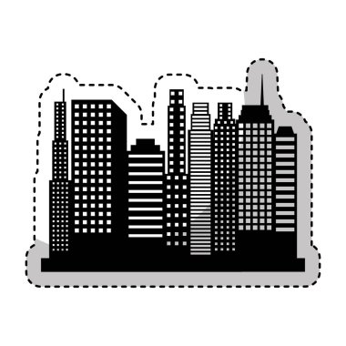 Cityscape siluet izole simgesi