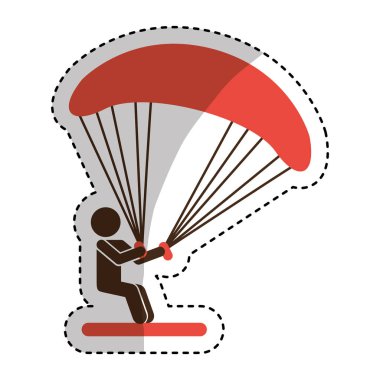 Paraşütçü siluet uçan simgesi