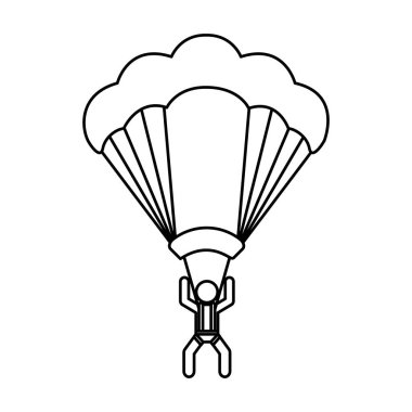 Paraşütçü siluet uçan simgesi