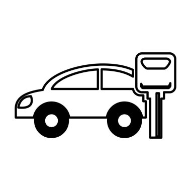 araba araç siluet anahtar simgesiyle
