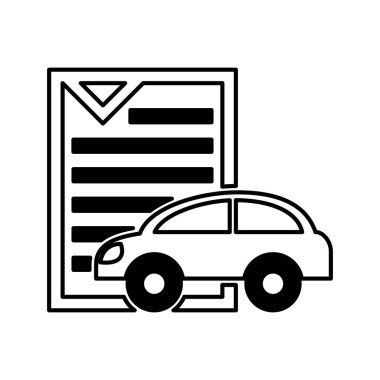 araba araç siluet belge simgesi