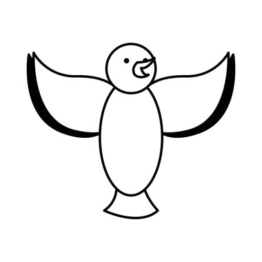 sevimli kuş izole simgesi