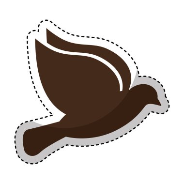 sevimli kuş izole simgesi