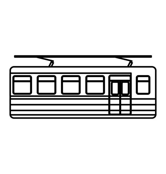 Tram silhouet geïsoleerde pictogram — Stockvector