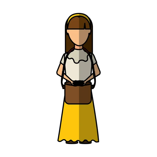 Coleccionista de café mujer colombiana — Vector de stock