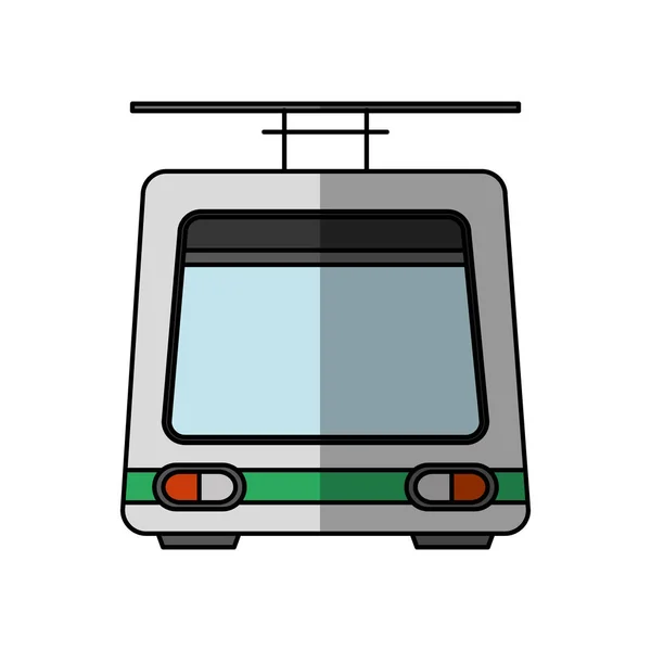 Tramvay siluet izole simgesi — Stok Vektör
