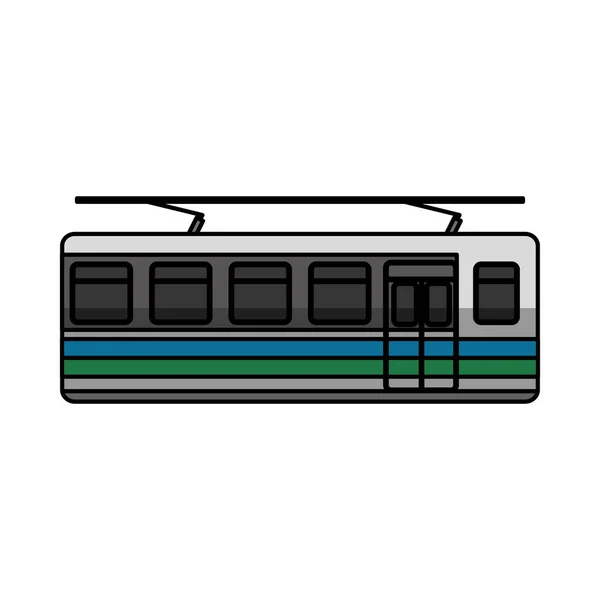 Straßenbahn Silhouette isoliert Symbol — Stockvektor