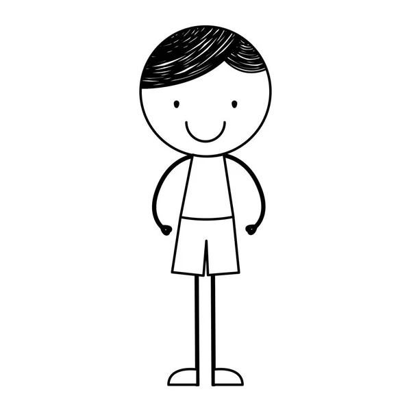Mignon petit garçon dessin personnage — Image vectorielle