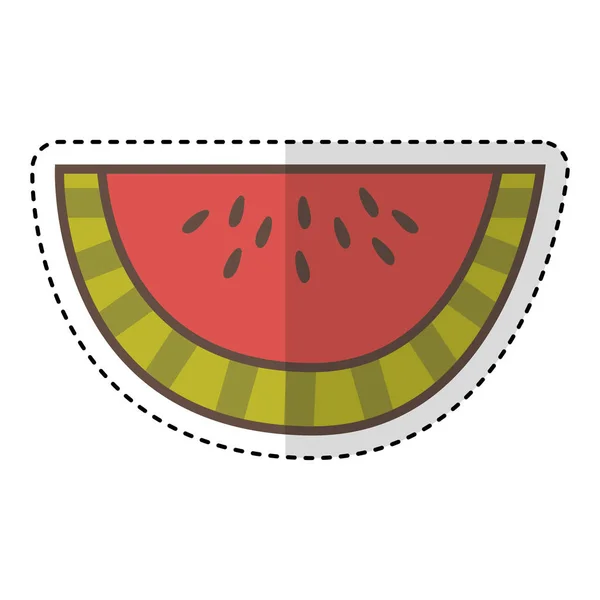Melancia ícone de desenho de frutas frescas — Vetor de Stock