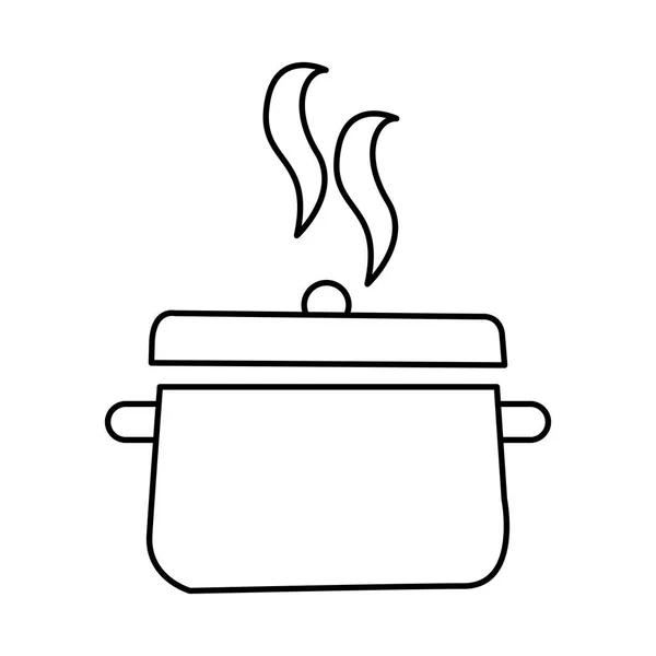 Kitchen pot isolated icon — Stock Vector