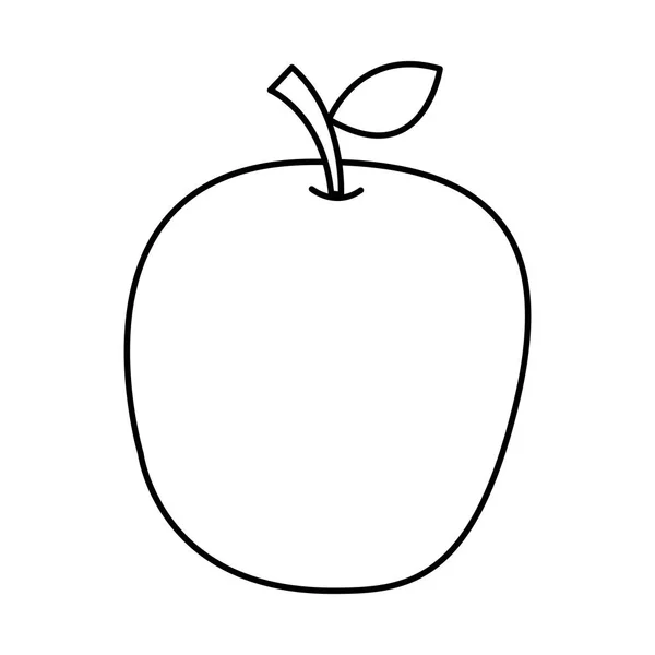 Apple fresh fruit drawing icon — Stock Vector