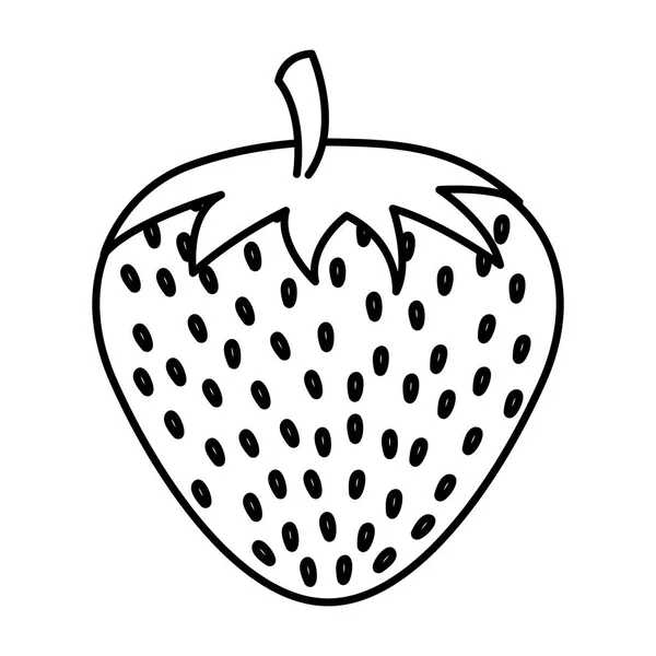 Fresa fruta fresca dibujo icono — Vector de stock