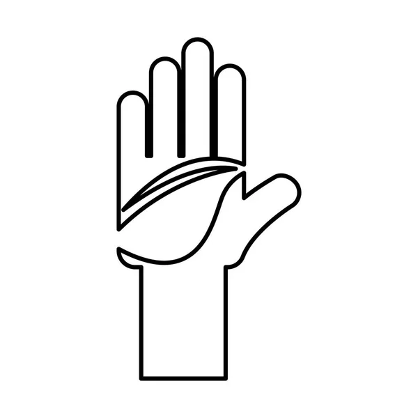 Hand Mensch mit Blatt Pflanzenökologie Symbol — Stockvektor