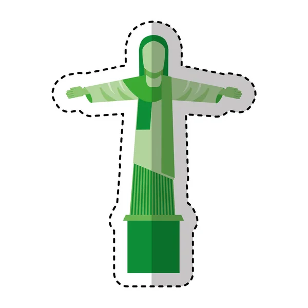 Corcovado christ isolierte Ikone — Stockvektor