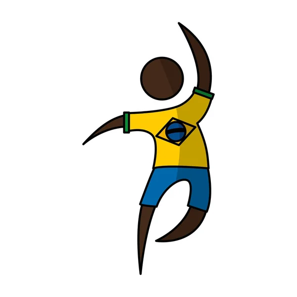 Σιλουέτα του βραζιλιάνου χορευτή ο άνθρωπος — Διανυσματικό Αρχείο