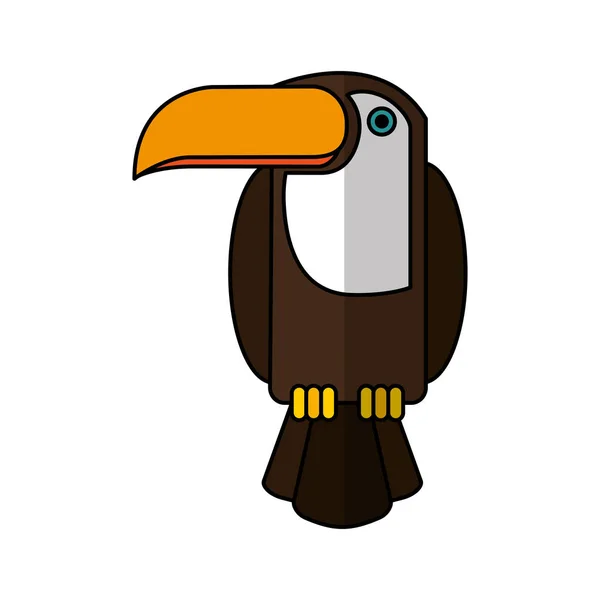 Tucán pájaro brasileño icono — Vector de stock