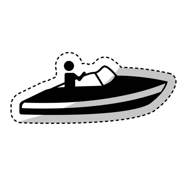 Snelle boot voertuig pictogram — Stockvector