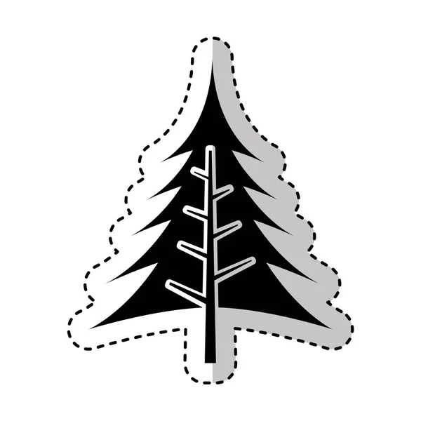 Pine tree silhouette icon — Stock Vector