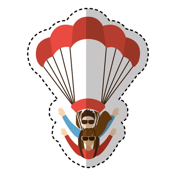 Silueta paracaidista icono de vuelo — Archivo Imágenes Vectoriales