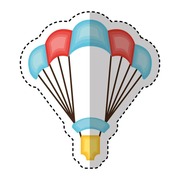 Icône volant silhouette parachutiste — Image vectorielle