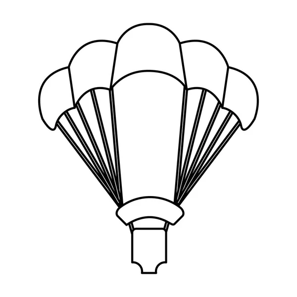 Parachutist silhouet vliegende pictogram — Stockvector