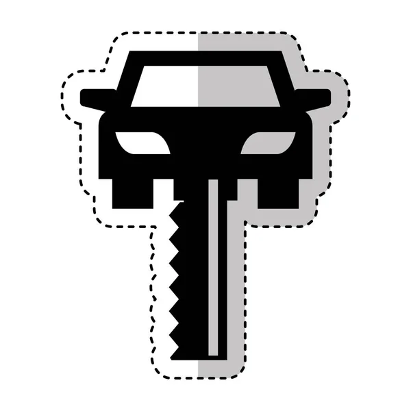 Icono de la silueta llave del coche — Vector de stock