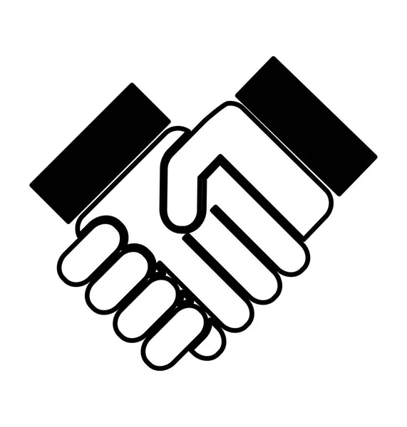Hand shake silhouette icon — Stock Vector