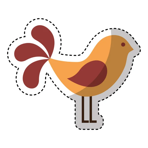 Lindo pájaro aislado icono — Vector de stock