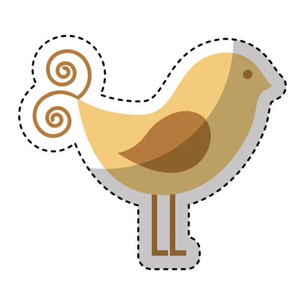 Schattige vogel geïsoleerde pictogram — Stockvector