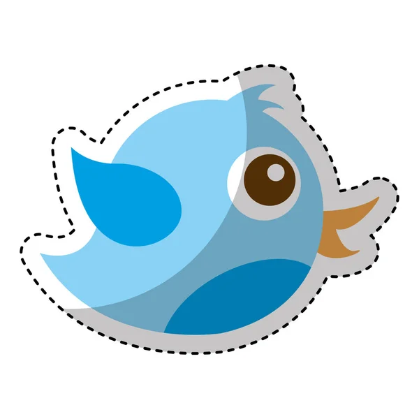 Roztomilý ptáček izolované ikona — Stockový vektor