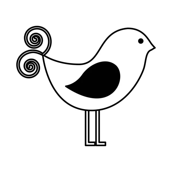 Schattige vogel geïsoleerde pictogram — Stockvector