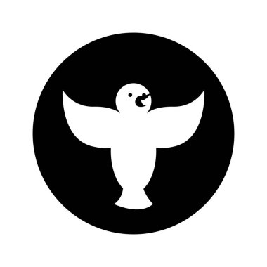 sevimli kuş izole simgesi