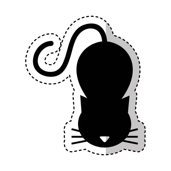 Bonito gato mascote silhueta isolado ícone —  Vetores de Stock