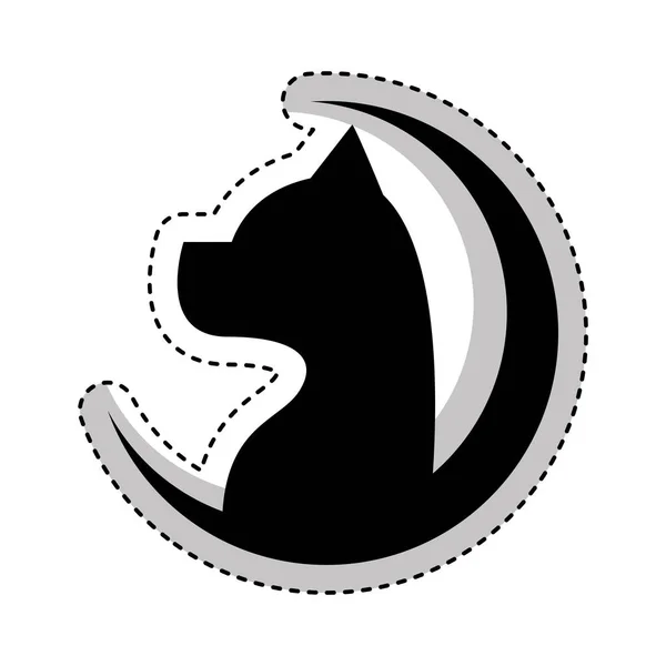 Schattige hond mascotte silhouet pictogram — Stockvector