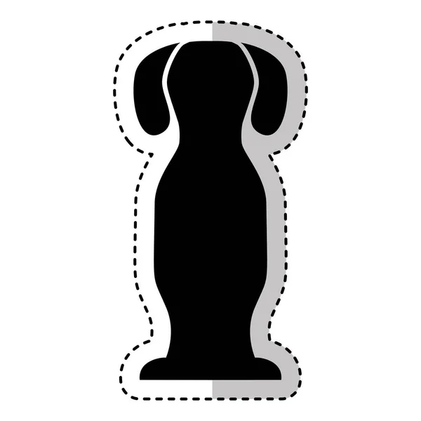 Cute dog mascot silhouette icon — Stock Vector