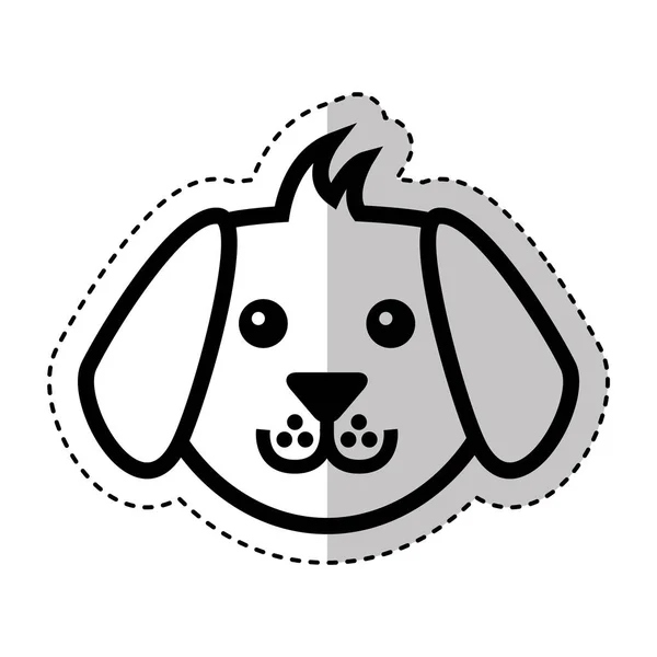 Carino cane mascotte silhouette icona — Vettoriale Stock