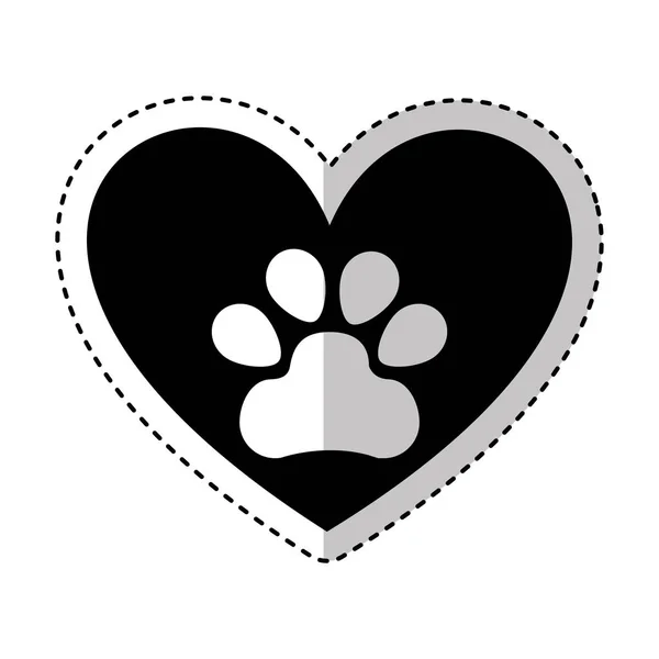 Paw footprint isolated icon — Stock Vector
