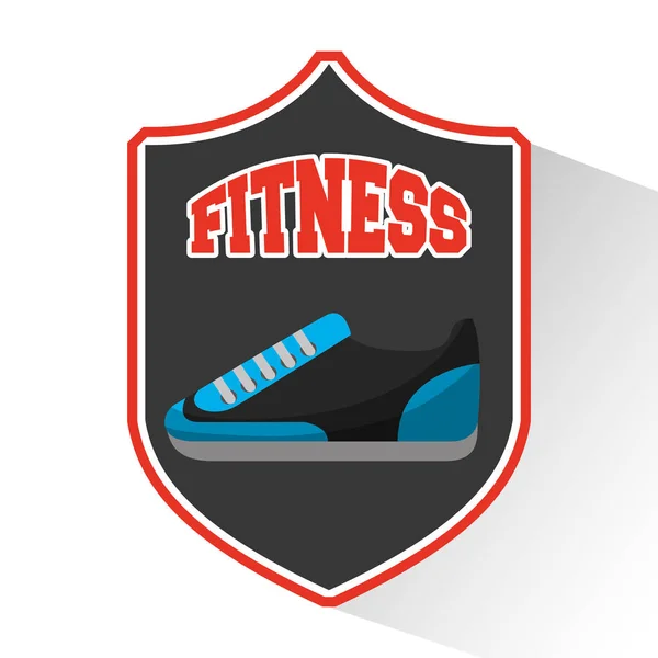 Tennis shoes fitness icon — Stock Vector