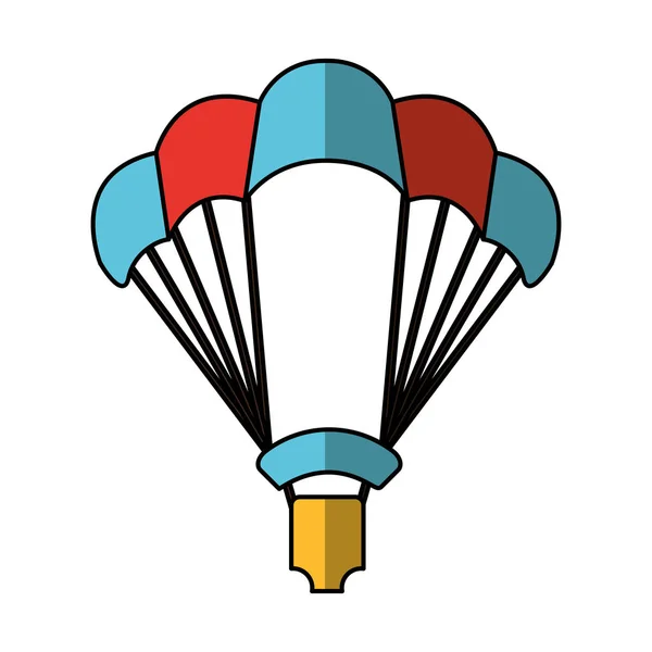 Parachutist silhouet vliegende pictogram — Stockvector