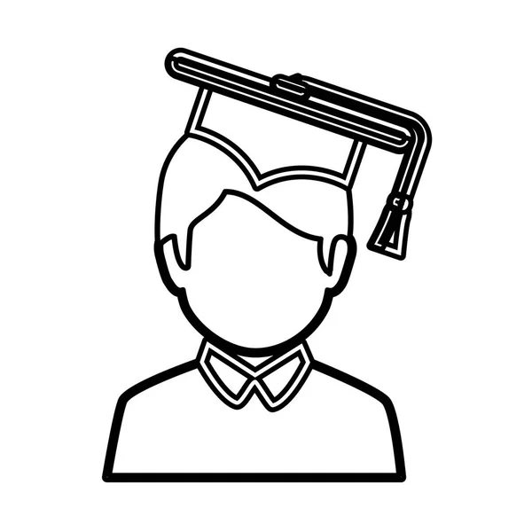 Graduated avatar character emblem — Stock Vector