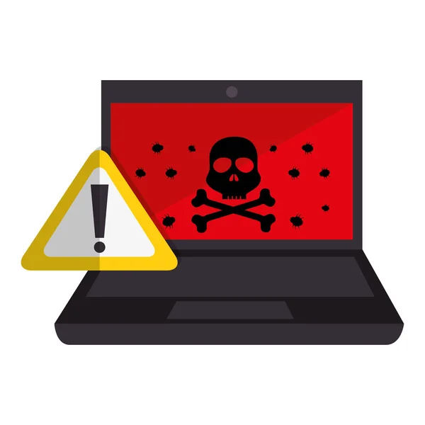 Computer with computing alert — Stock Vector