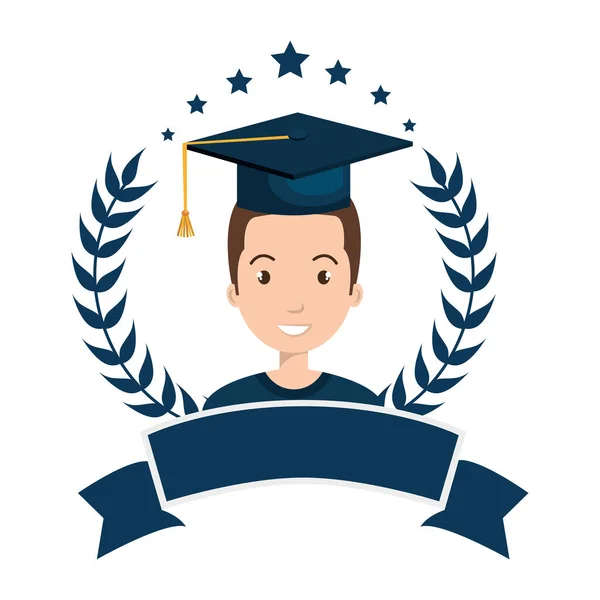 Emblema personaggio avatar graduato — Vettoriale Stock