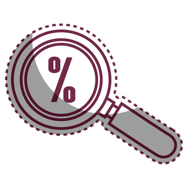 Lupa de búsqueda con símbolo por ciento — Vector de stock