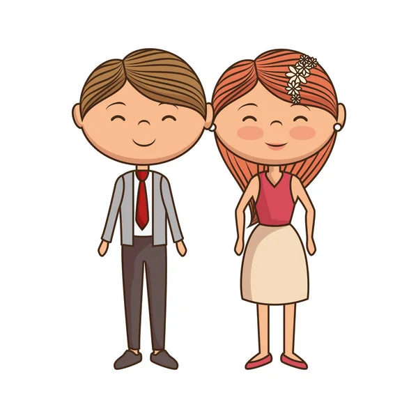 Couple amoureux personnages icône — Image vectorielle