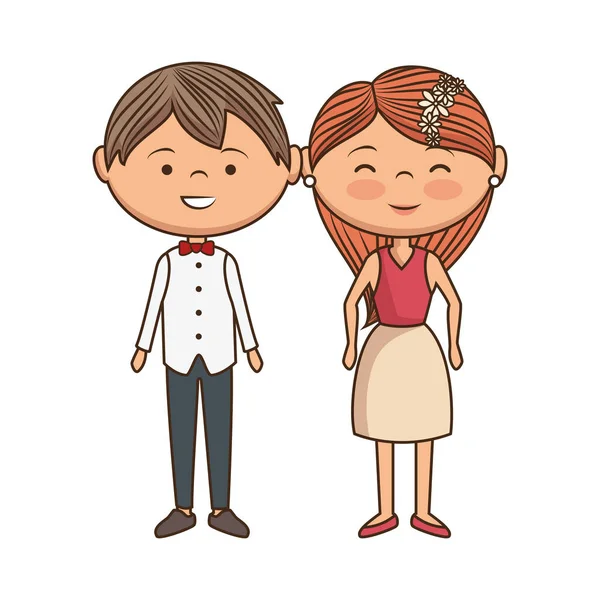 Couple lovers characters icon — Stock Vector